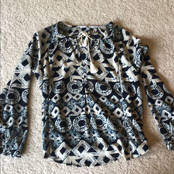 Blue and white printed blouse - Picture 1 of 3